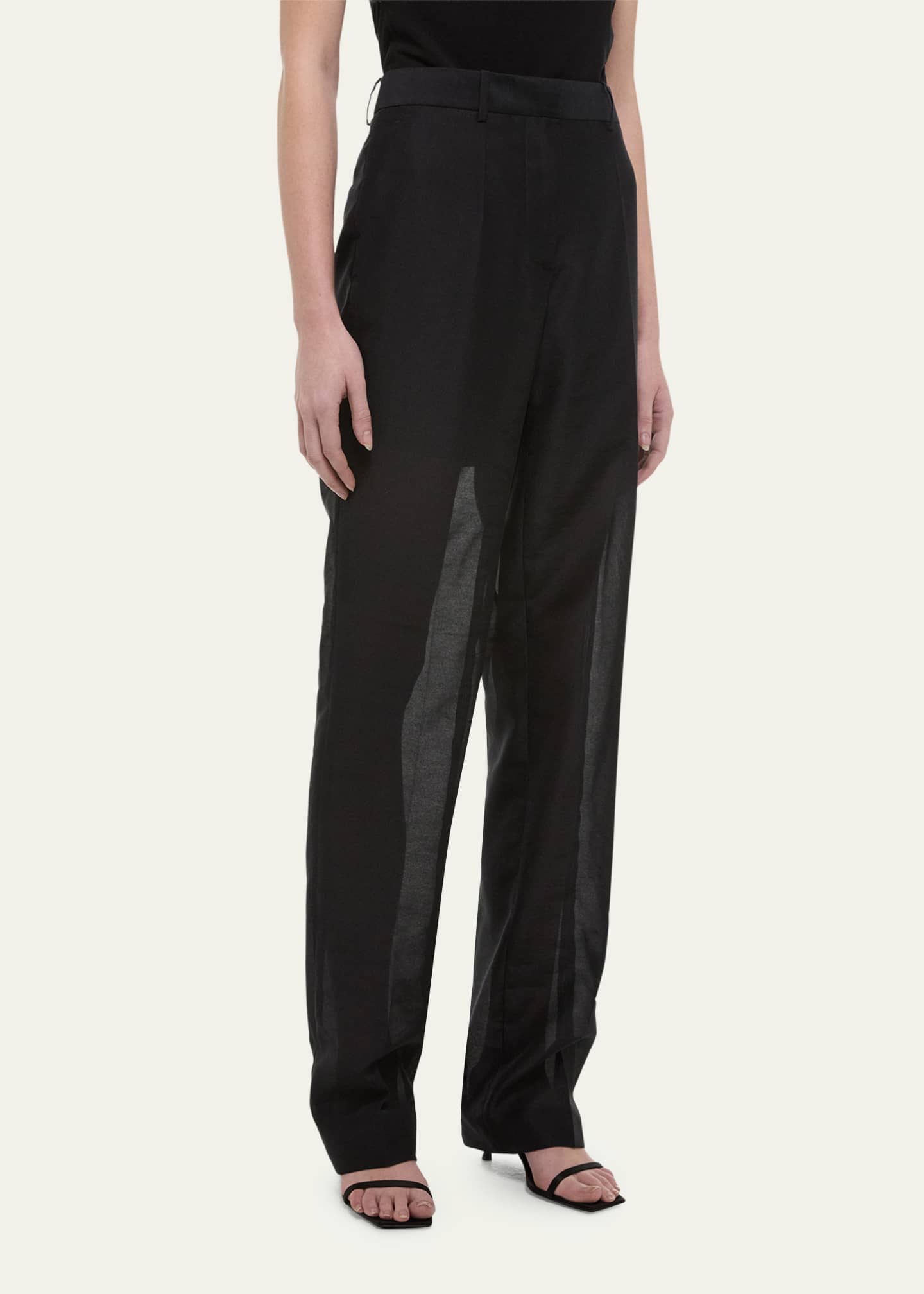 Helmut Lang Sheer Straight-Leg Trousers Image 4 of 4