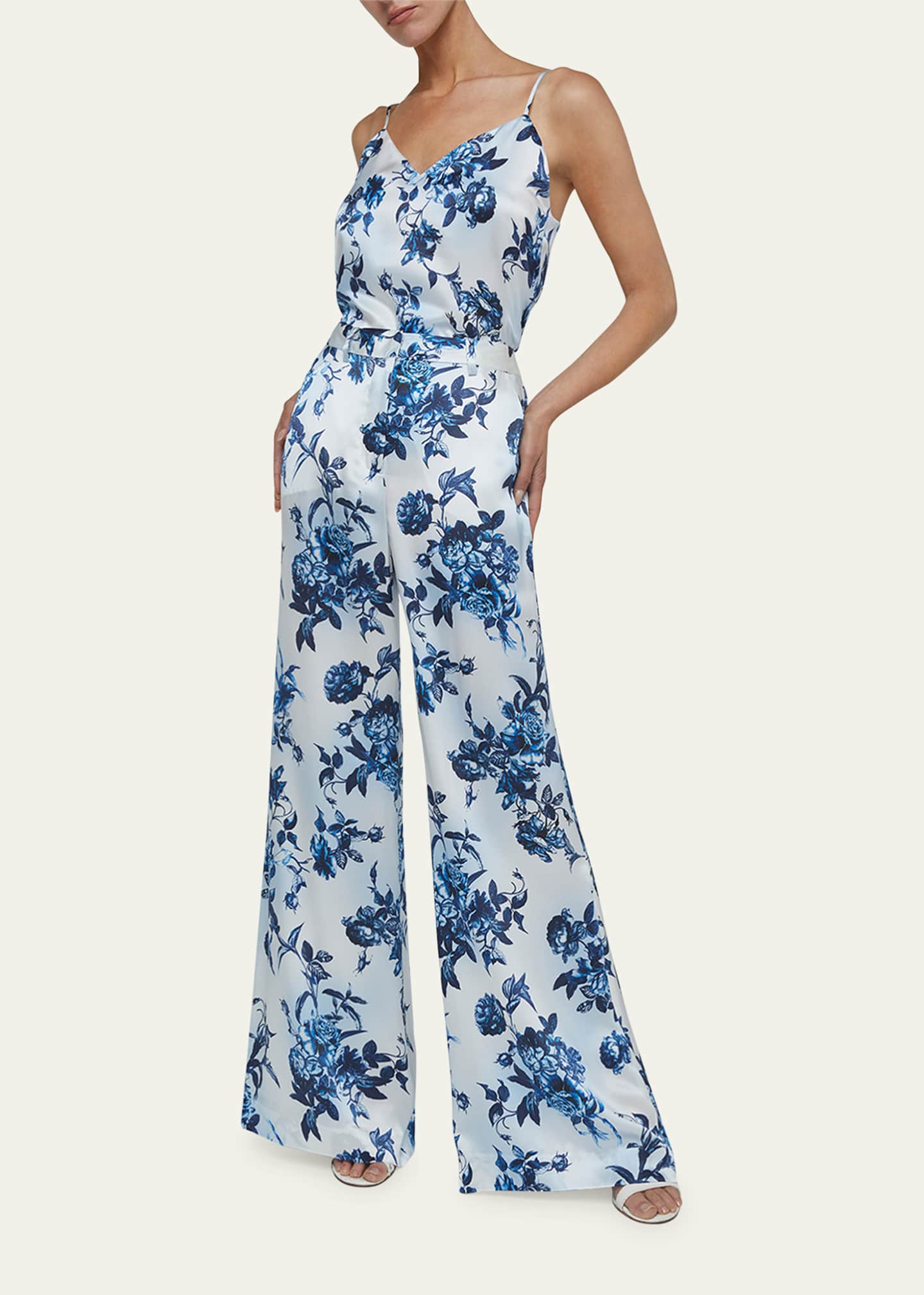 L'Agence Painterly Floral Pilar Wide-Leg Pants Image 2 of 4