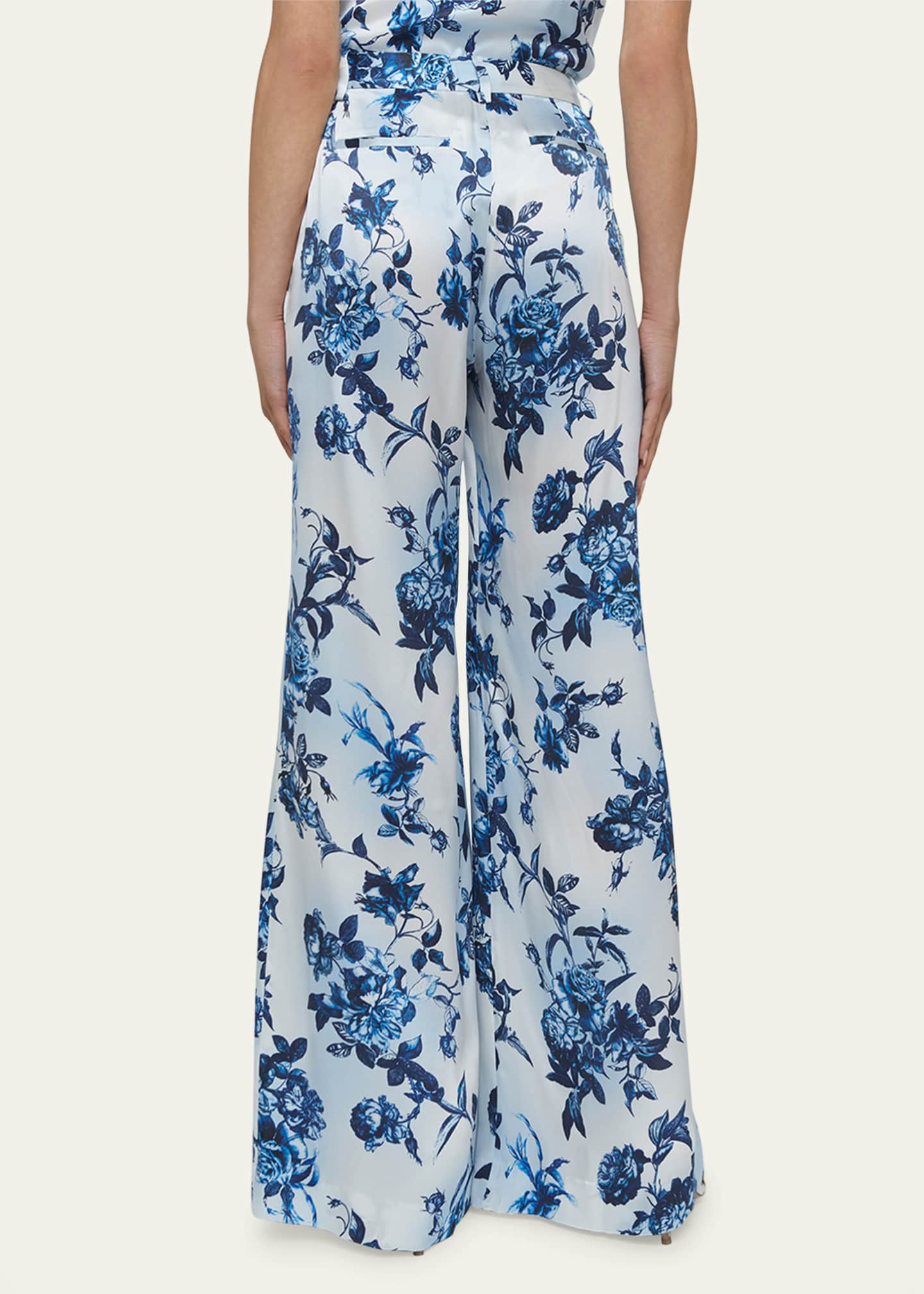 L'Agence Painterly Floral Pilar Wide-Leg Pants Image 3 of 4