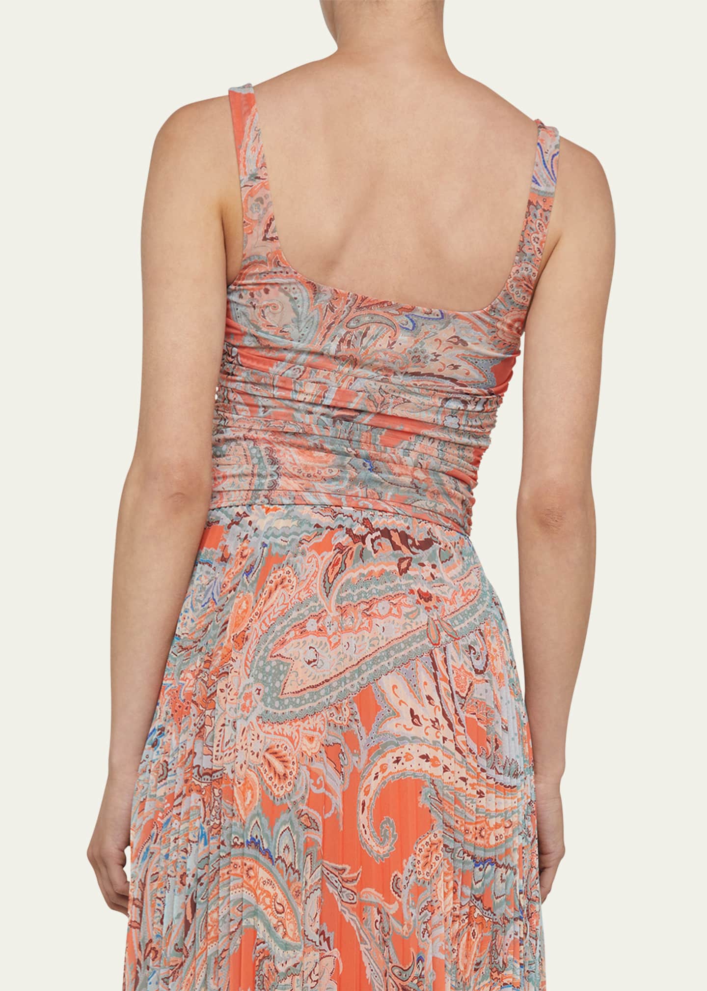 L'Agence Rasha Shirred Paisley Tank Top Image 3 of 4