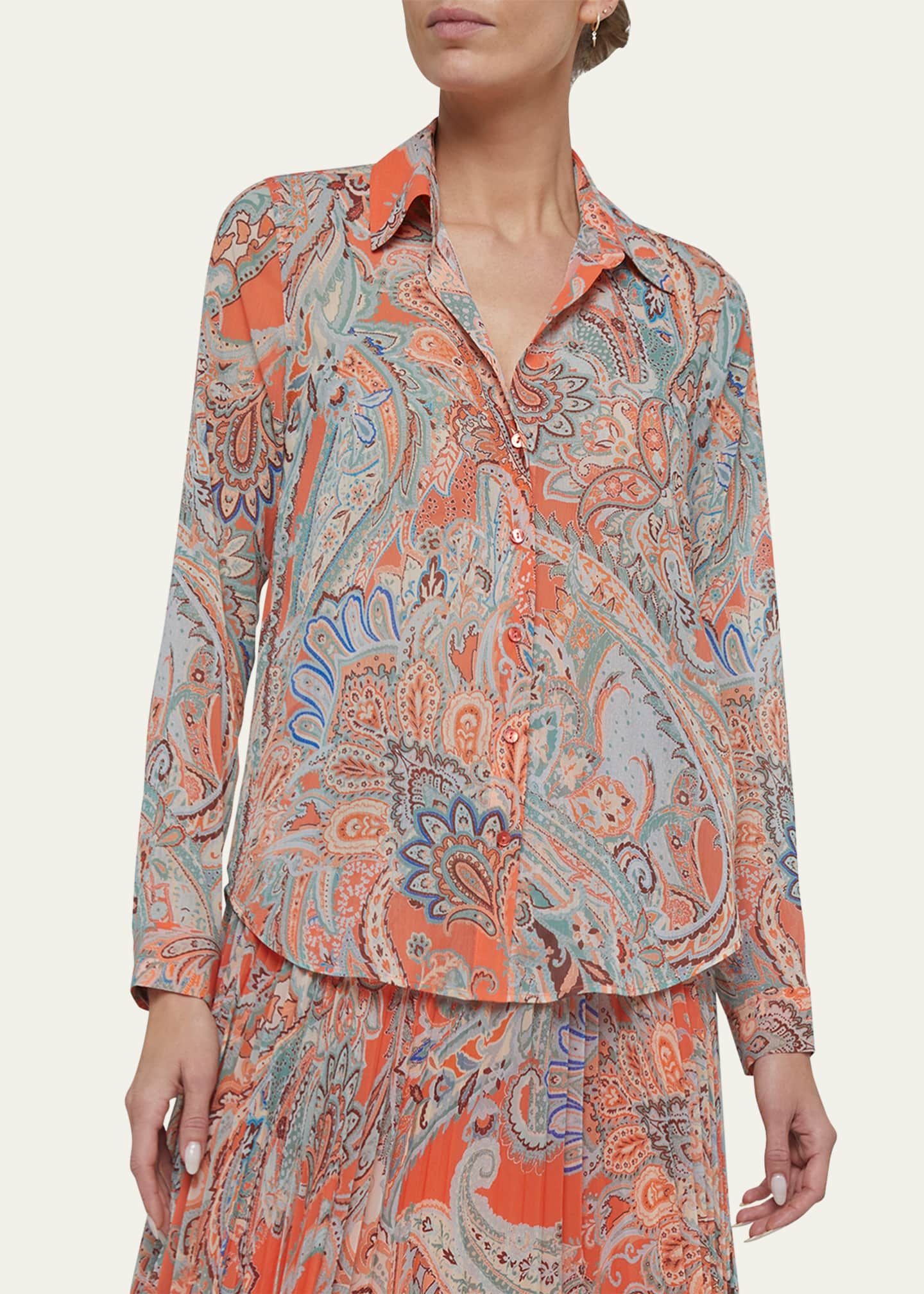 L'Agence Laurent Button-Front Blouse Image 4 of 4