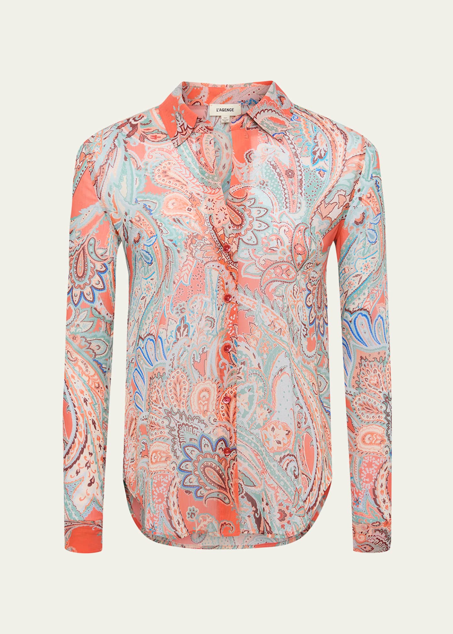 L'Agence Laurent Button-Front Blouse Image 1 of 4