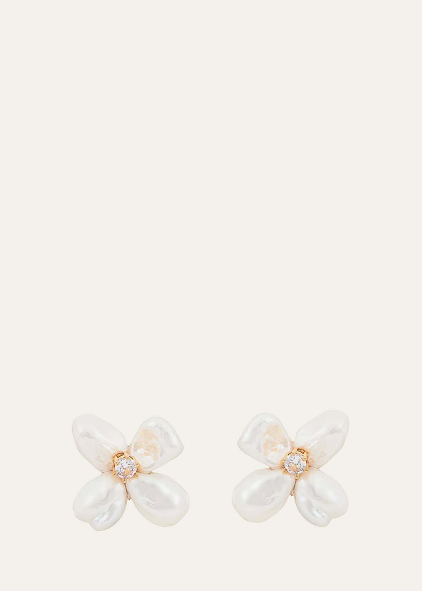 Shashi Flower Freshwater Pearl Earrings Image 1 of 2