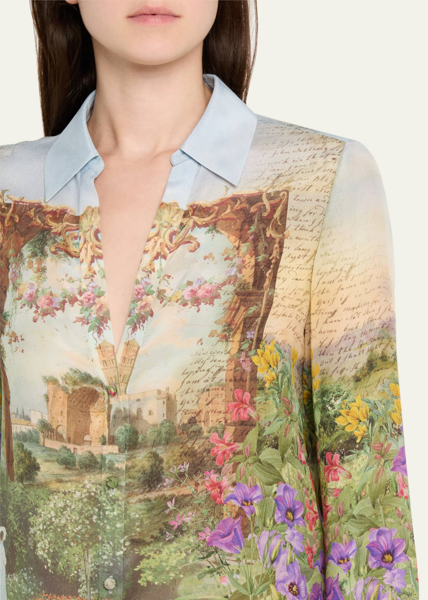 Alice + Olivia Dusk to Dawn Eloise Button-Front Blouse Image 5 of 5