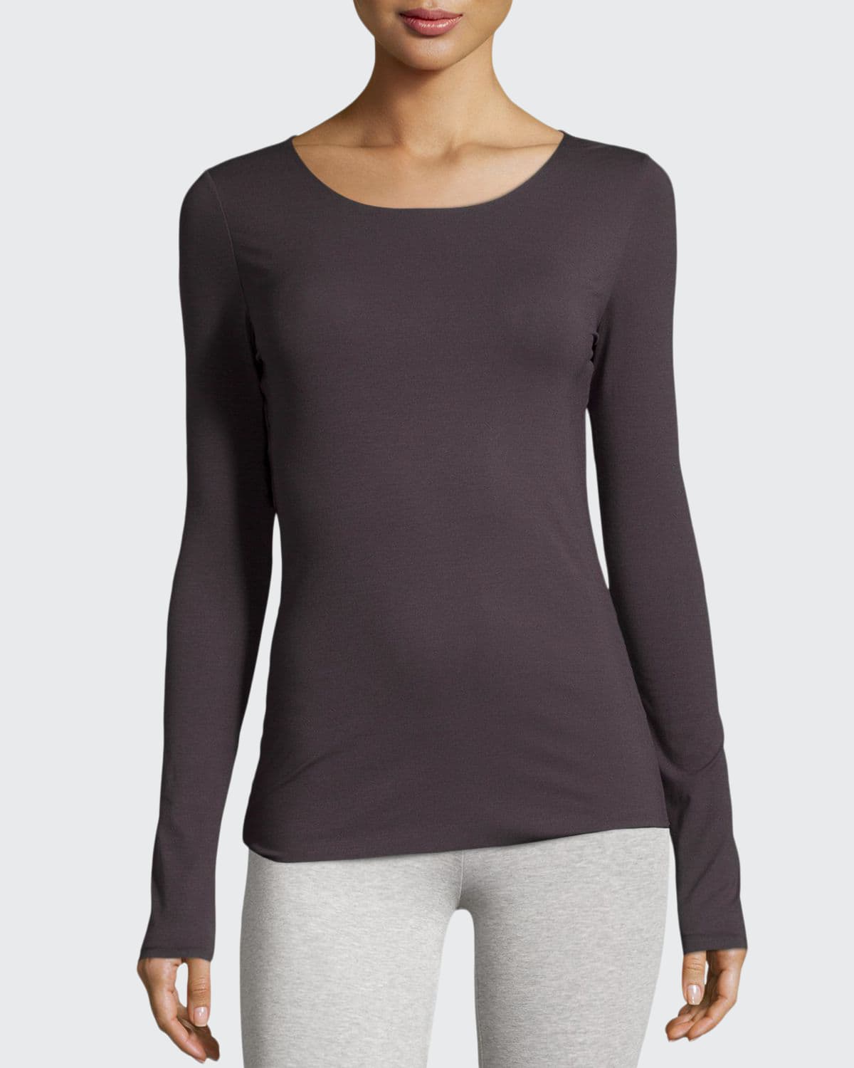 Pure Long-Sleeve Pullover Top, Croissant