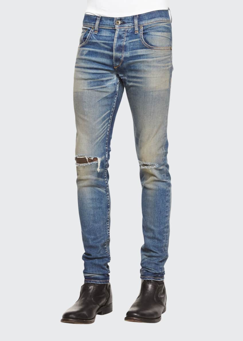Rag & Bone Waterloo Distressed Skinny Jeans, Blue Image 1 of 6