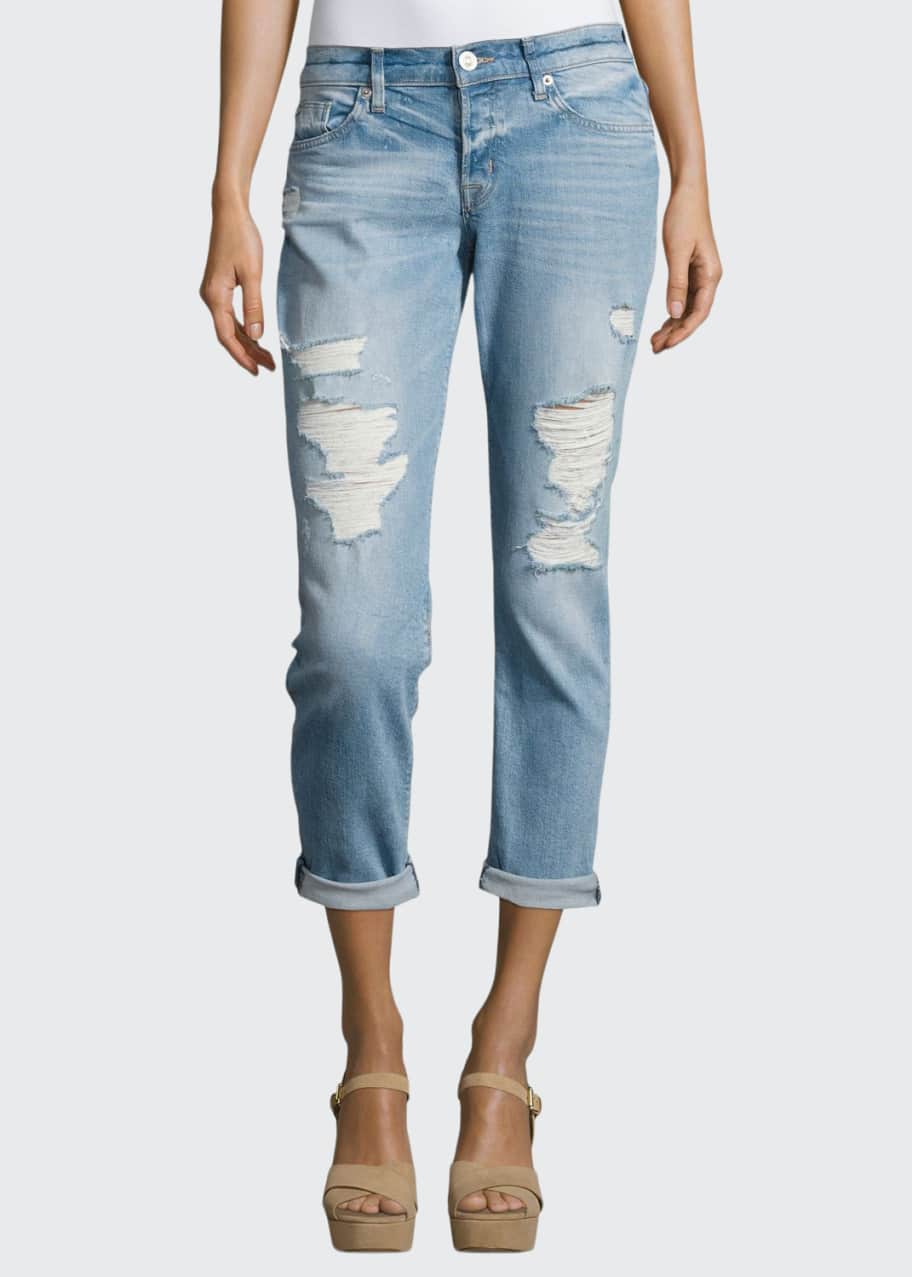 Image 1 of 1: Riley Crop Relaxed Straight Jeans, Indigo