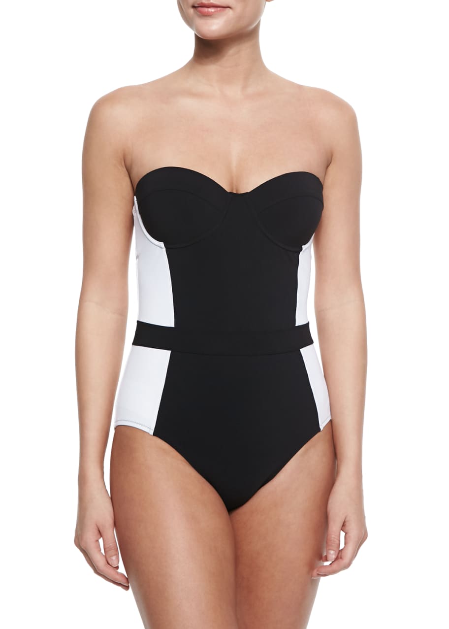 Image 1 of 1: Lipsi Two-Tone One-Piece Swimsuit