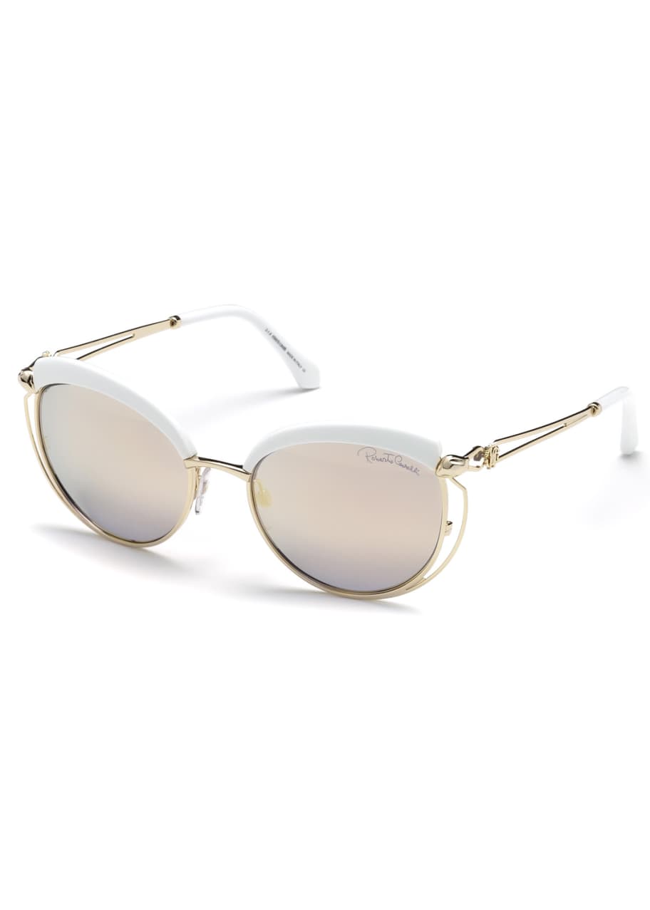 Image 1 of 1: Capped Metal Butterfly Sunglasses, Gold