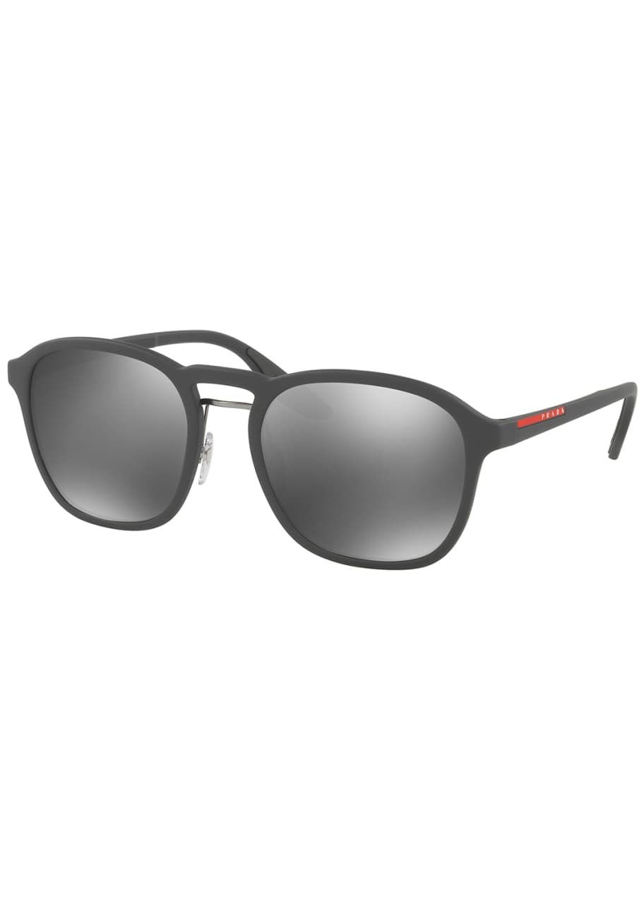 Image 1 of 1: Linea Rossa Men's Square Mirrored Sunglasses, Gray