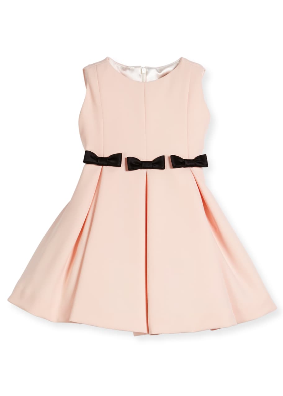 Image 1 of 1: Fit-and-Flare Dress w/ Bows, Size 7-14