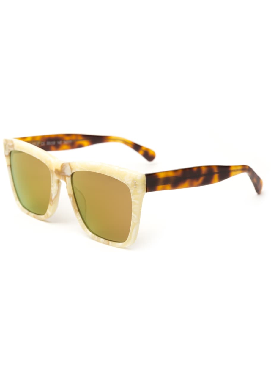 Image 1 of 1: Mixed-Pattern Square Sunglasses