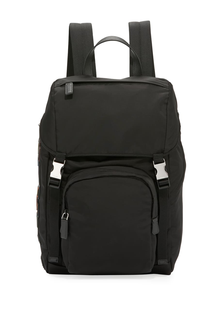Image 1 of 1: Tessuto Character Logo-Patch Flap-Top Backpack
