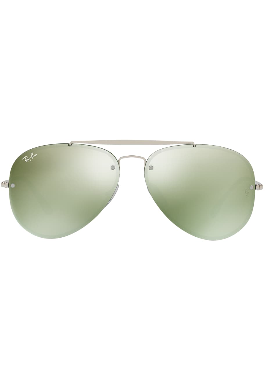 Image 1 of 1: Metal Mirrored Aviator Sunglasses