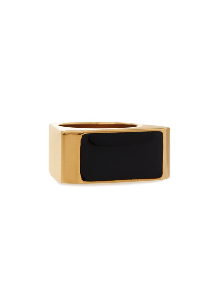Image 1 of 1: Black/Golden Colorblock Ring