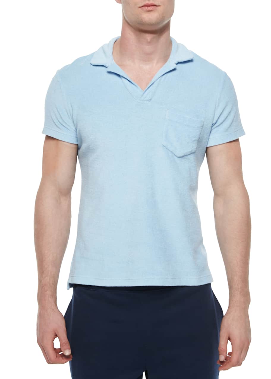 Image 1 of 1: Terry Polo Shirt, Sky Blue