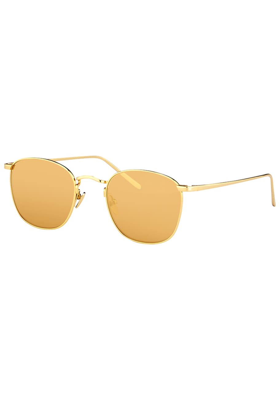Image 1 of 1: Mirrored Square Sunglasses, Yellow Gold