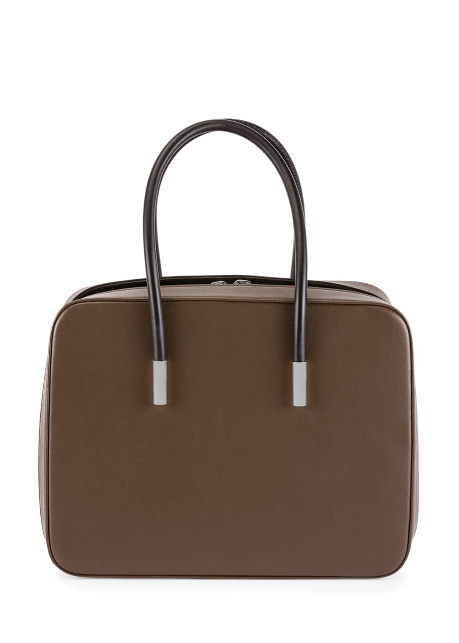Image 1 of 1: Ava Medium Structured Leather Tote Bag