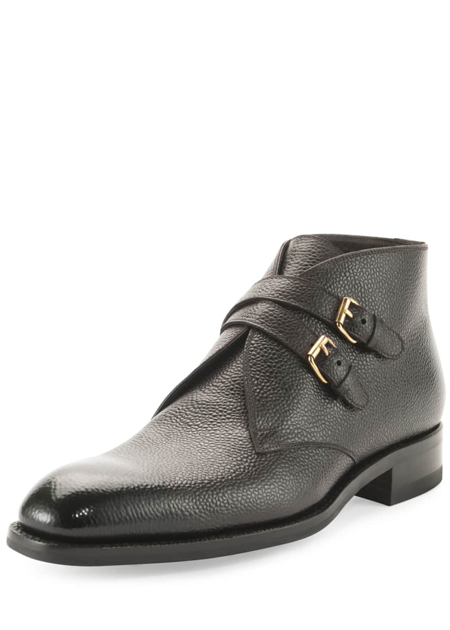 Image 1 of 1: Edward Double-Buckle Boot, Dark Brown