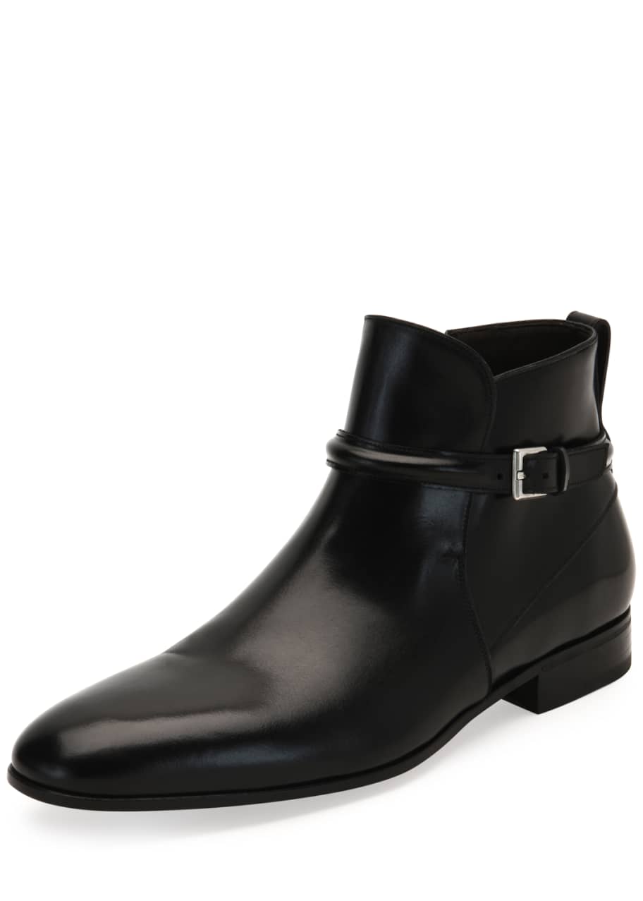Image 1 of 1: Buckle-Strap Ankle Boot, Black