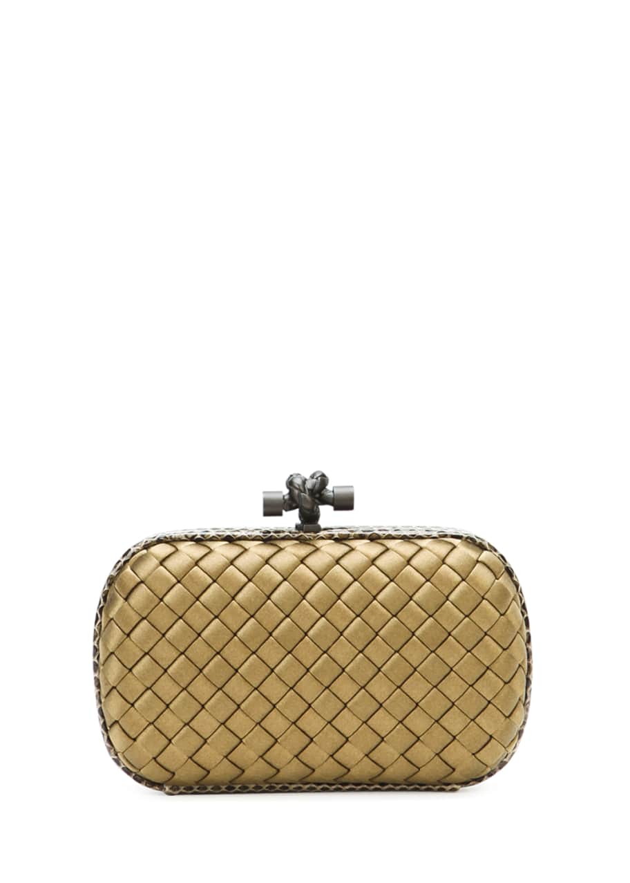 Image 1 of 1: Woven Satin Knot Minaudiere, Sand