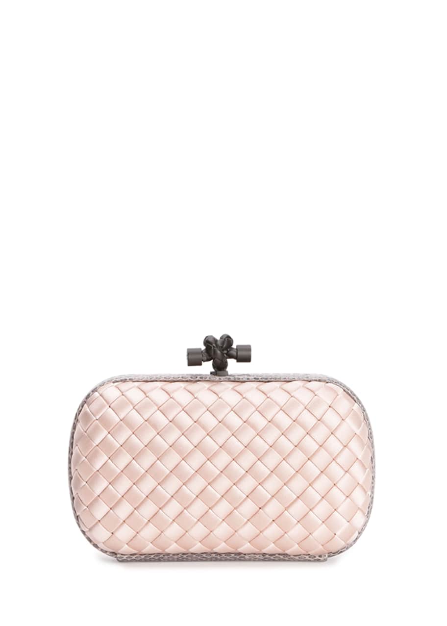Image 1 of 1: Woven Satin Knot Minaudiere, Pink