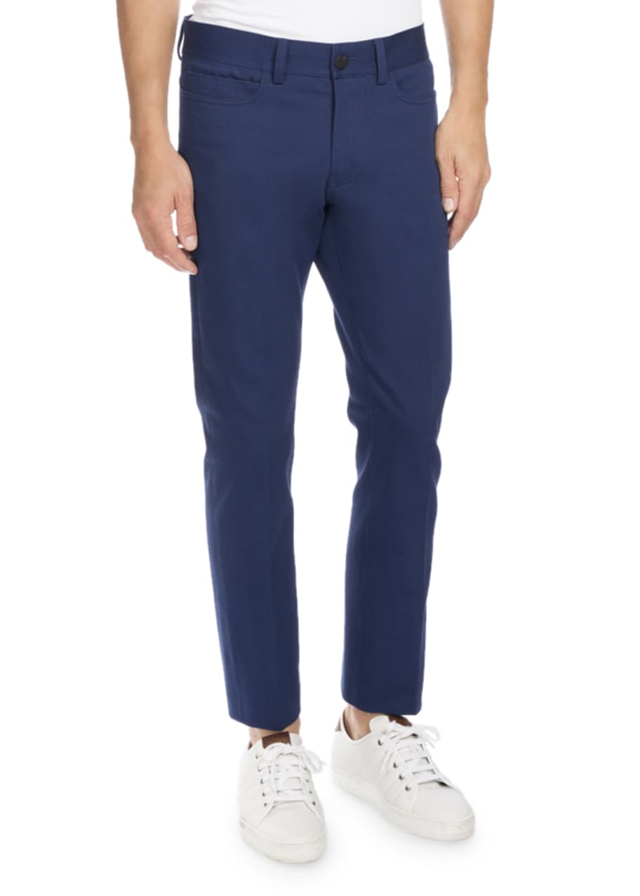 Image 1 of 1: Five-Pocket Slim-Straight Jeans, Navy Blue