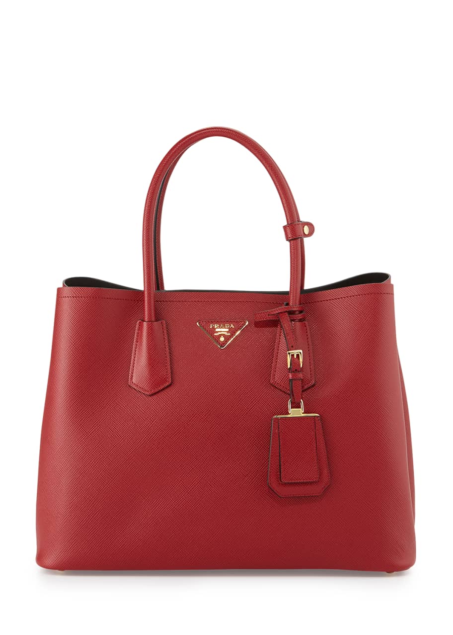 Image 1 of 1: Saffiano Cuir Double Bag, Red (Fuoco)