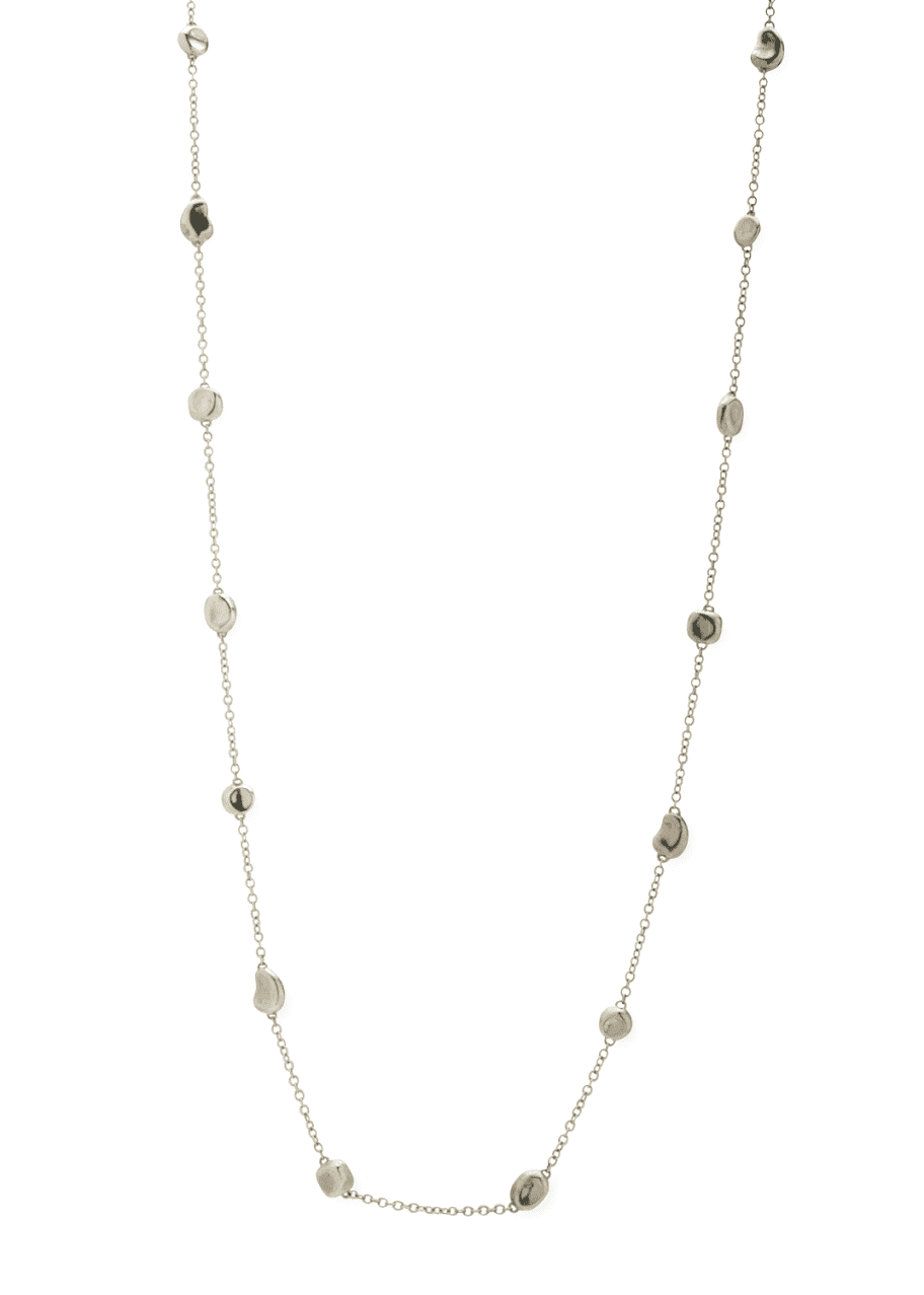 Image 1 of 1: Silver Station Necklace, 37"L