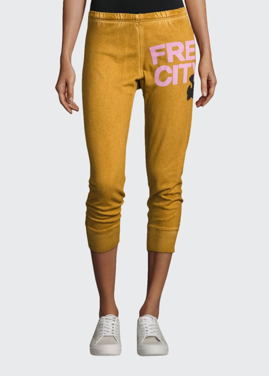 Image 1 of 1: Freecity Three-Quarter Cotton Jogger Pants, Orange