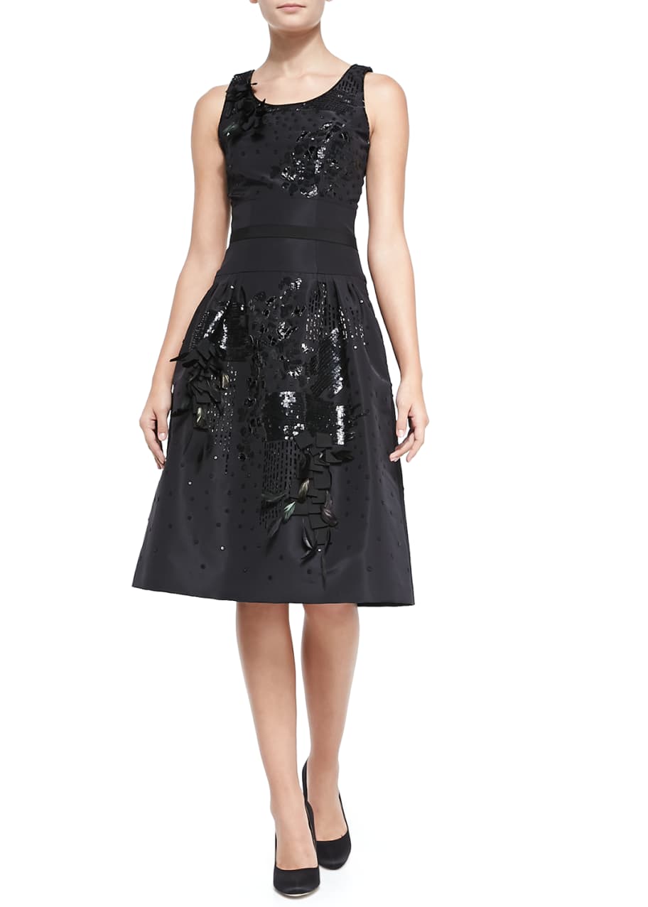 Image 1 of 1: Beaded Embroidered Cocktail Dress