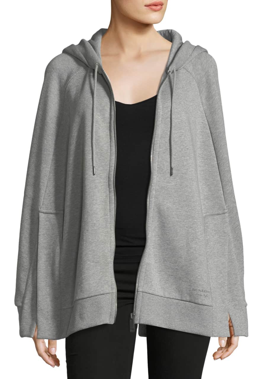 Image 1 of 1: Hooded Jersey Cape, Gray