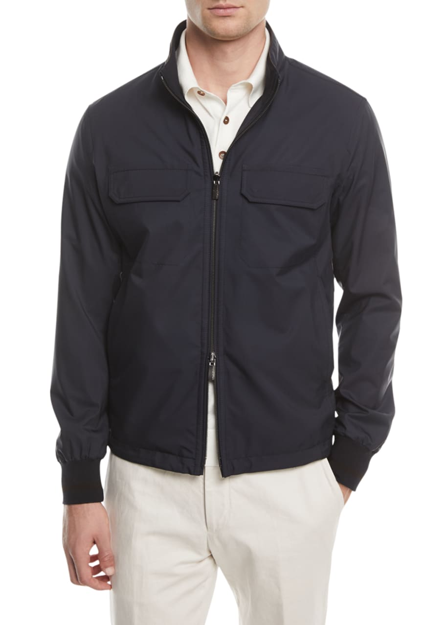 Image 1 of 1: Reversible Wool-Silk Blouson Jacket