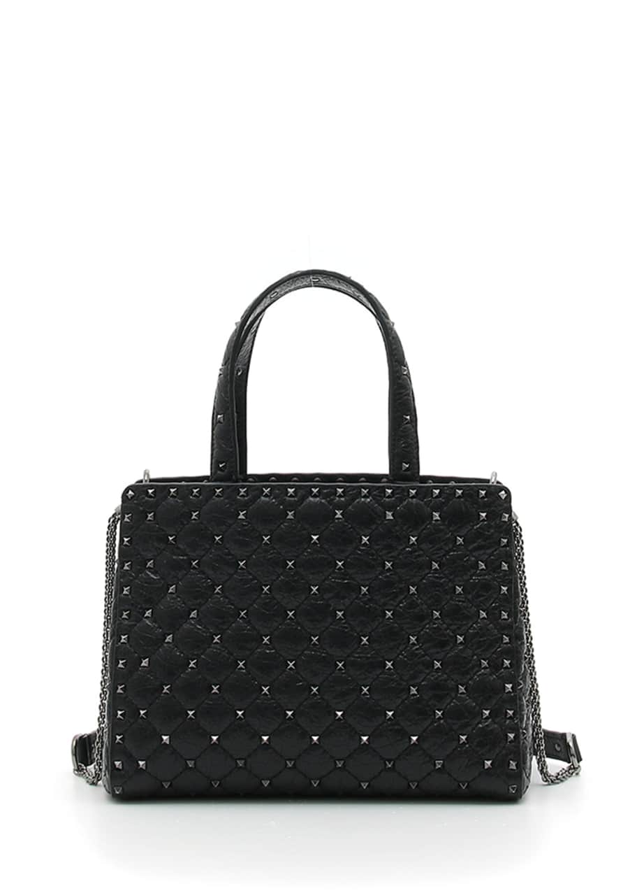 Image 1 of 1: Rockstud Spike Quilted Leather Tote Bag