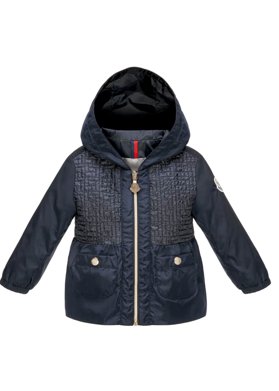 Image 1 of 1: Chouchane Zip-Front Hooded Jacket, Navy, Size 12 Months-3
