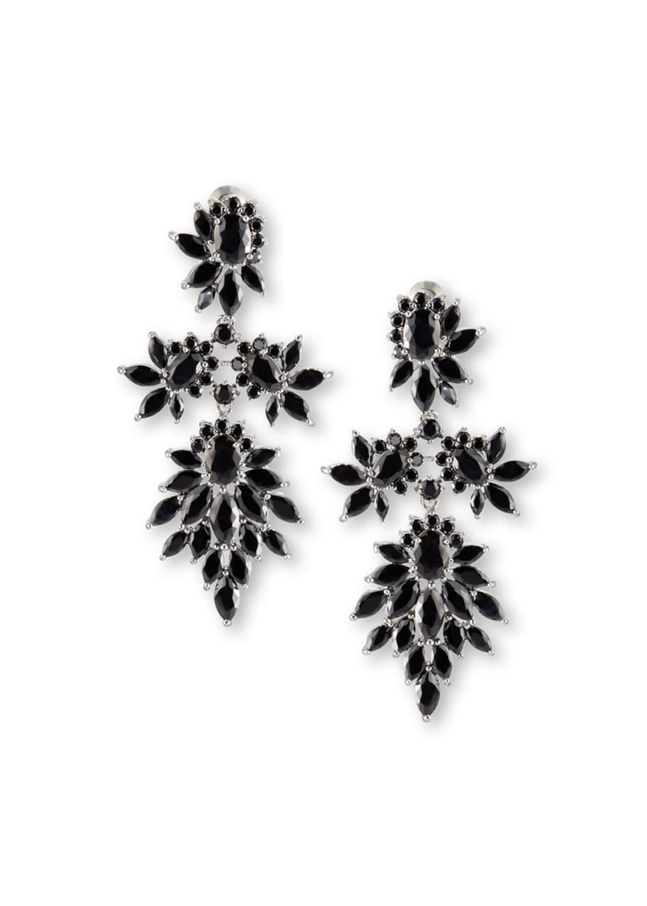 Image 1 of 1: Crystal Cluster Marquis Statement Earrings