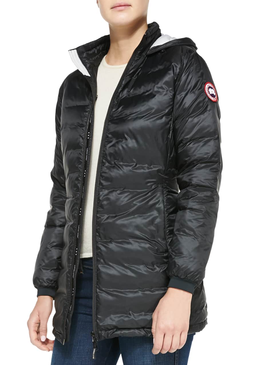 Image 1 of 1: Camp Hooded Mid-Length Puffer Coat, Red