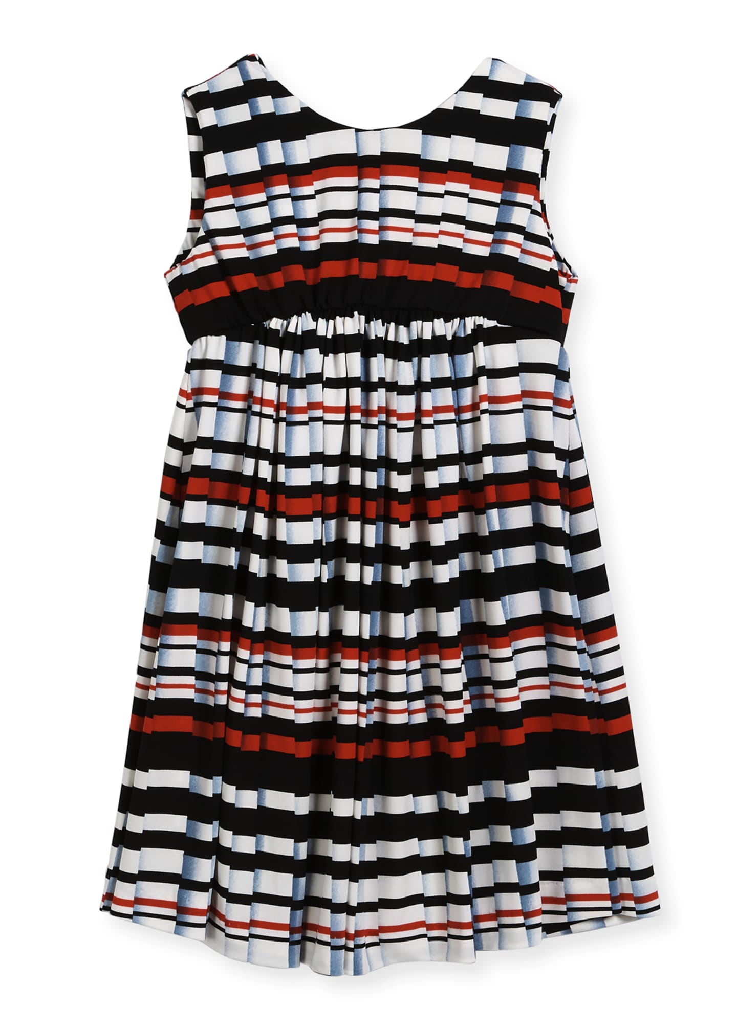 Helena Stripe Pleat-Print Knit Dress, Size 7-14