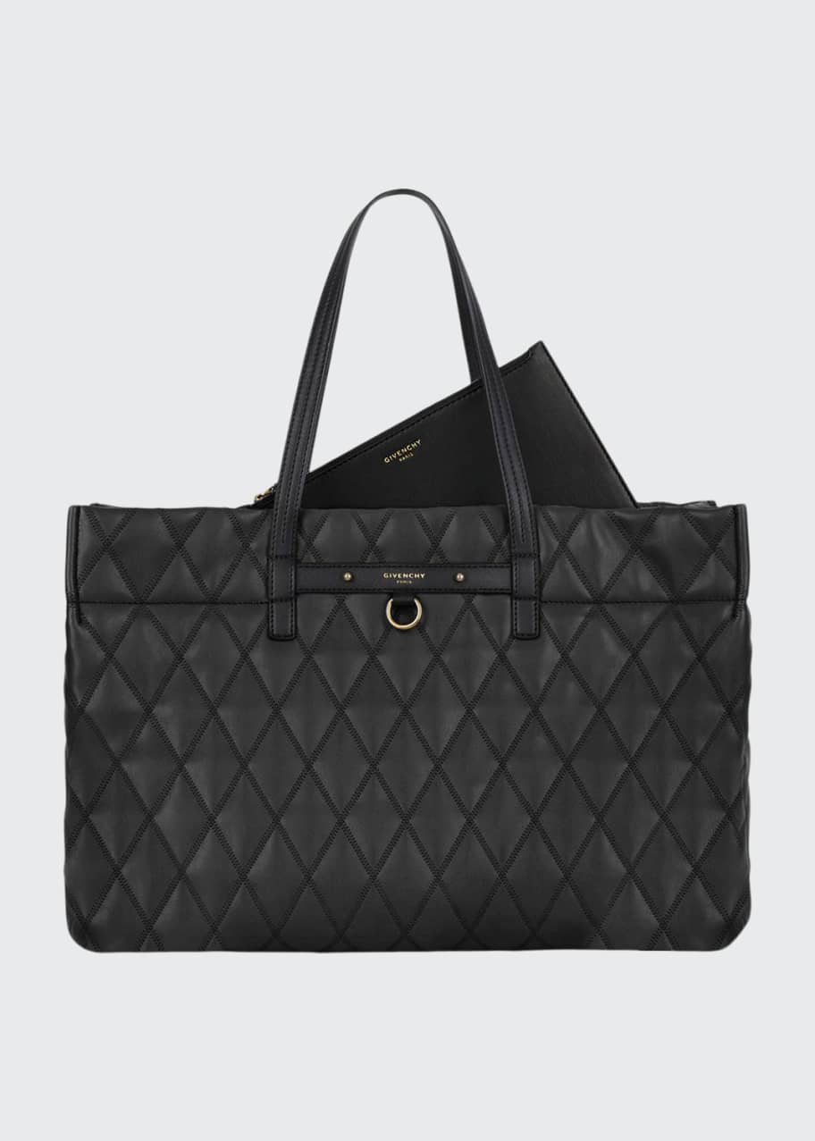 Givenchy Duo Shopper East-West Losange Rubberized Canvas Tote Bag ...