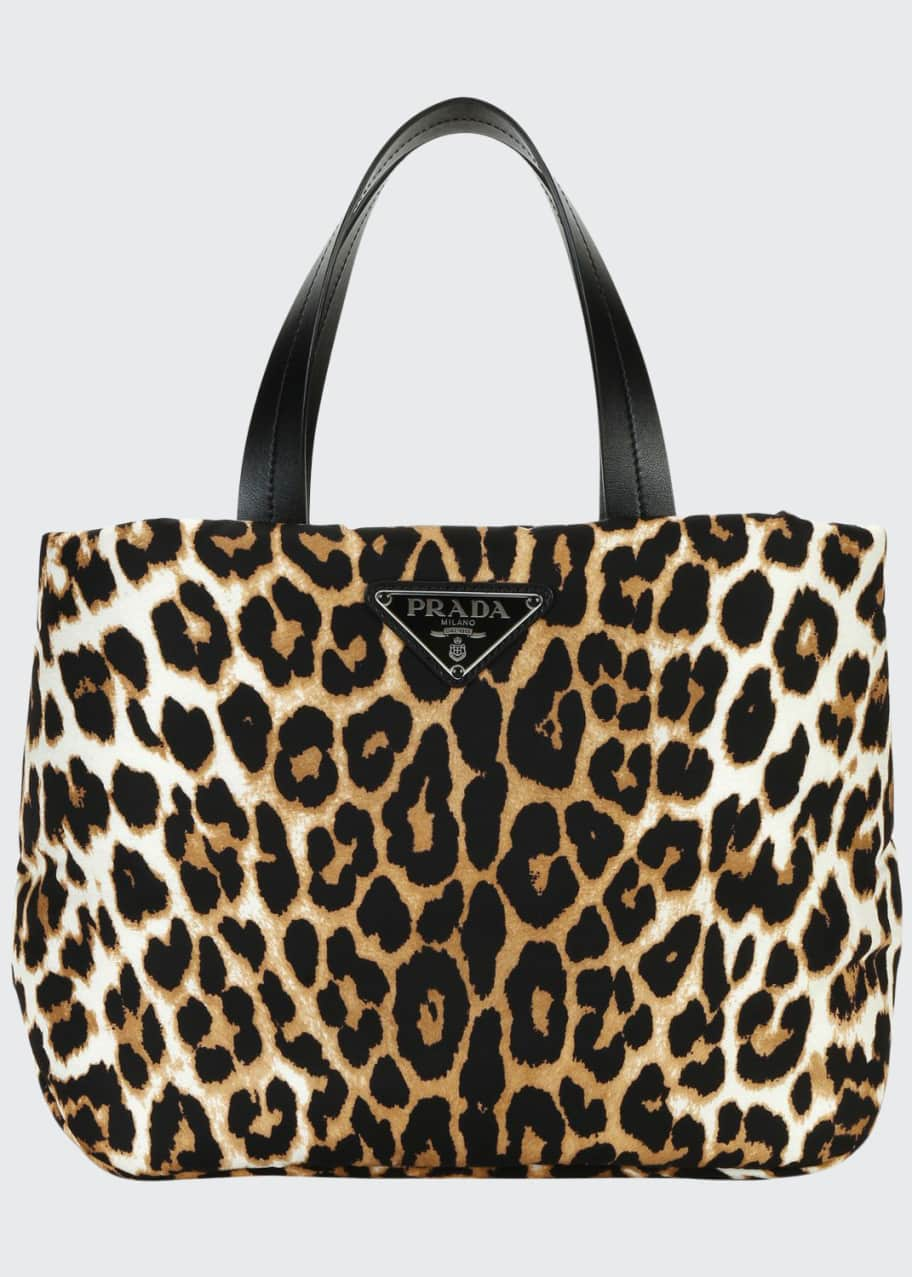 Prada Leopard-Print Nylon Small Tote Bag - Bergdorf Goodman