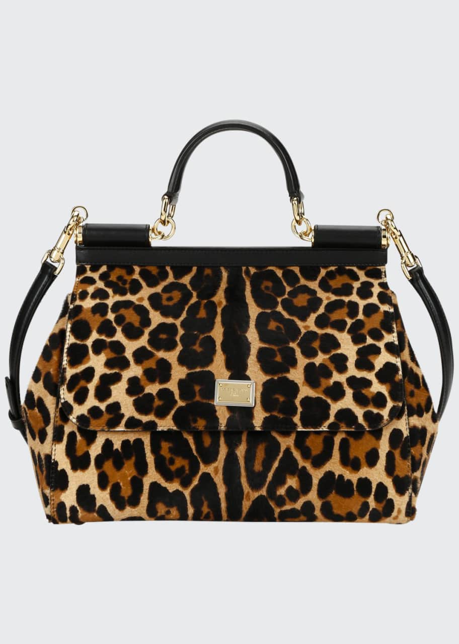 Dolce & Gabbana Sicily Large Leopard Top-Handle Bag - Bergdorf Goodman