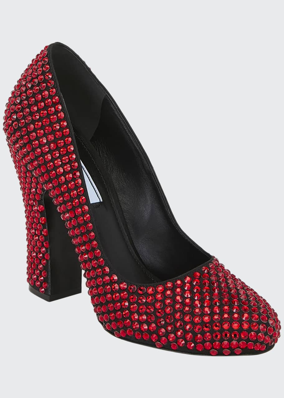Prada crystal pumps best sale