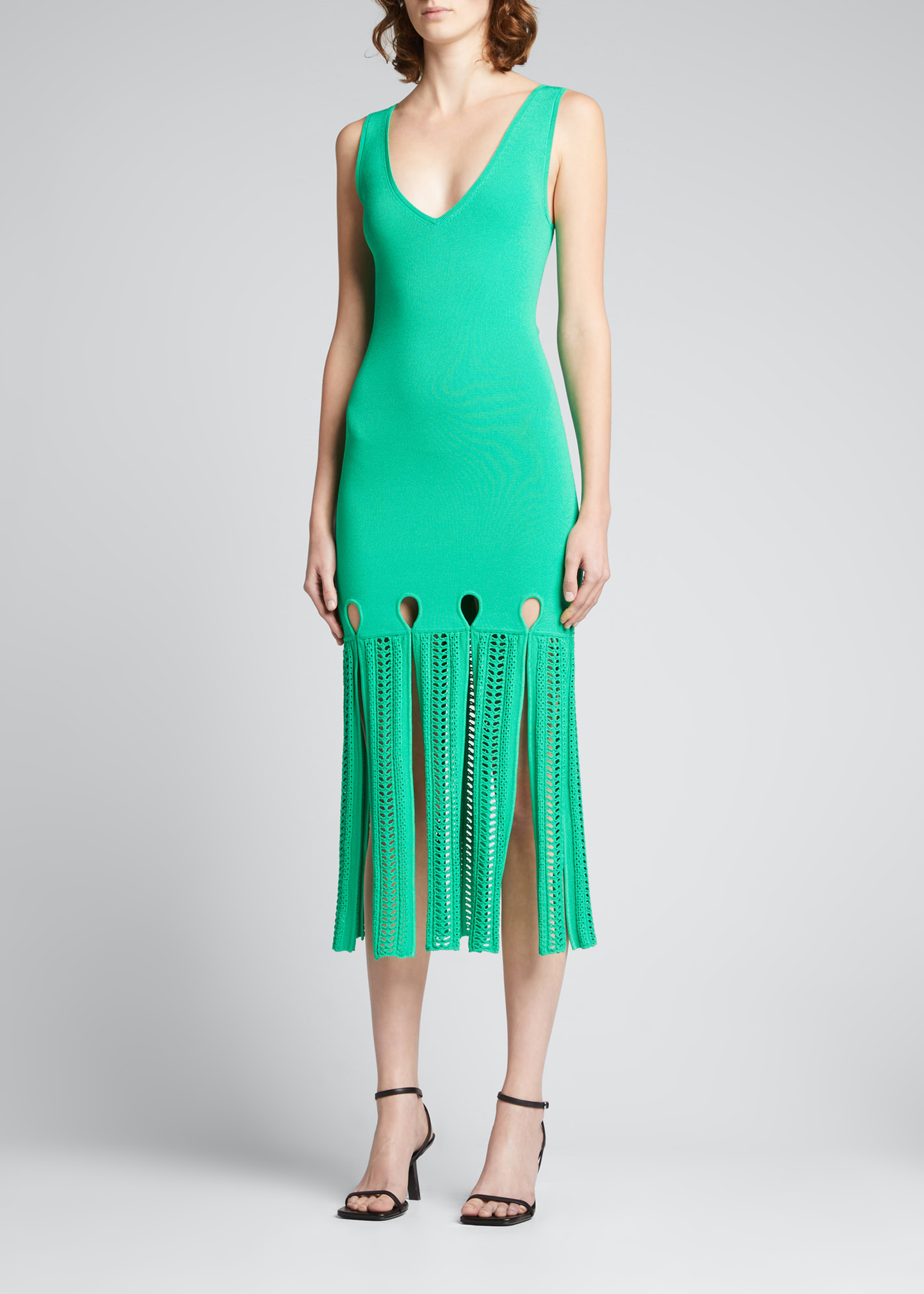 Alexis Allexia Pointelle-trimmed Midi Dress In Green | ModeSens