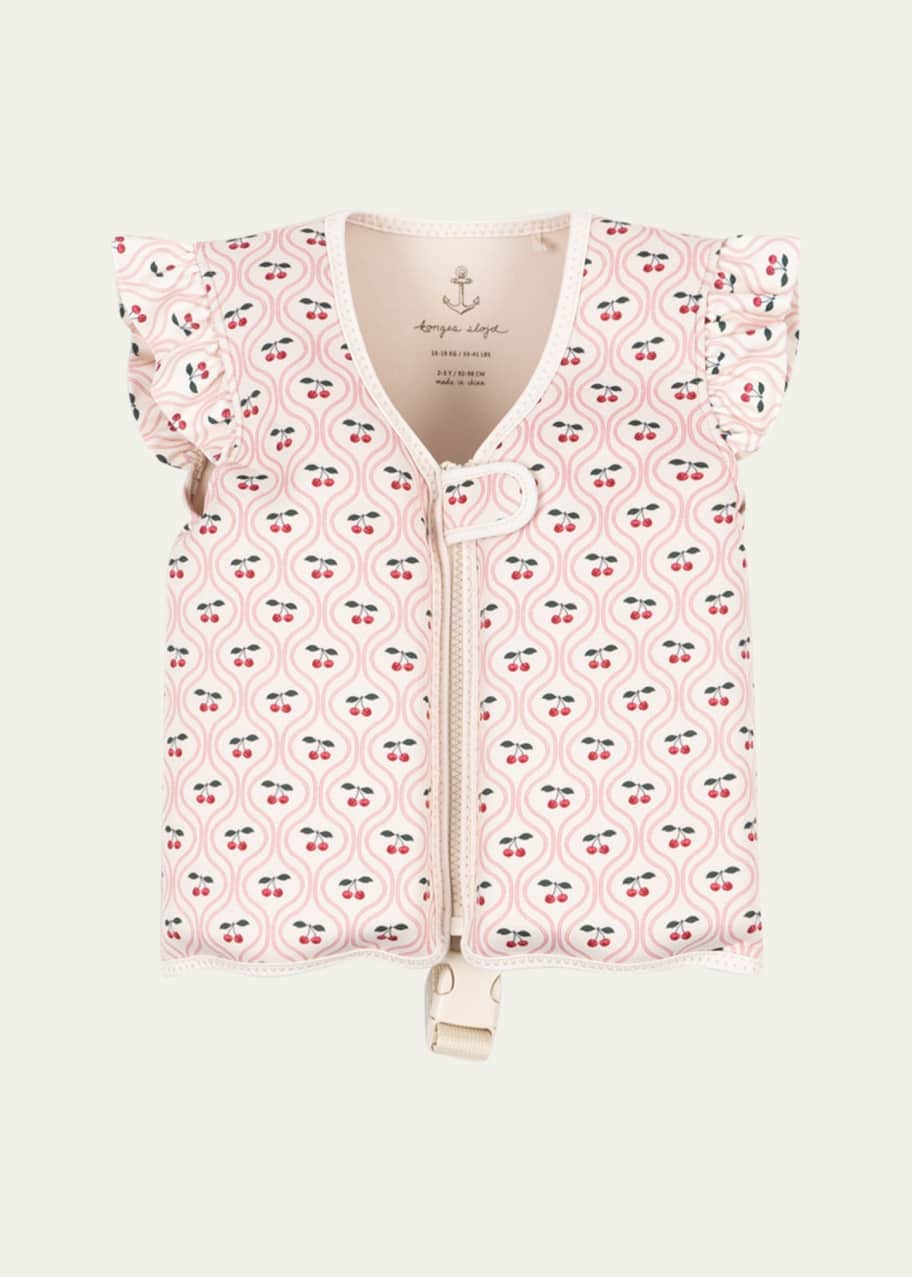 Konges Slojd Avery cherry‑print swim vest, a high‑end fashion item often cited when analyzing celebrity spending