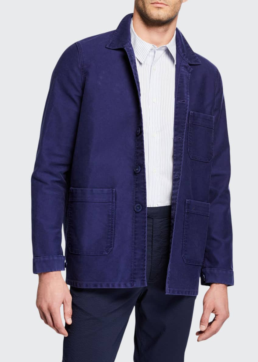 B. x Le Mont St. Michel Men's Stone-Washed French Worker Jacket and ...