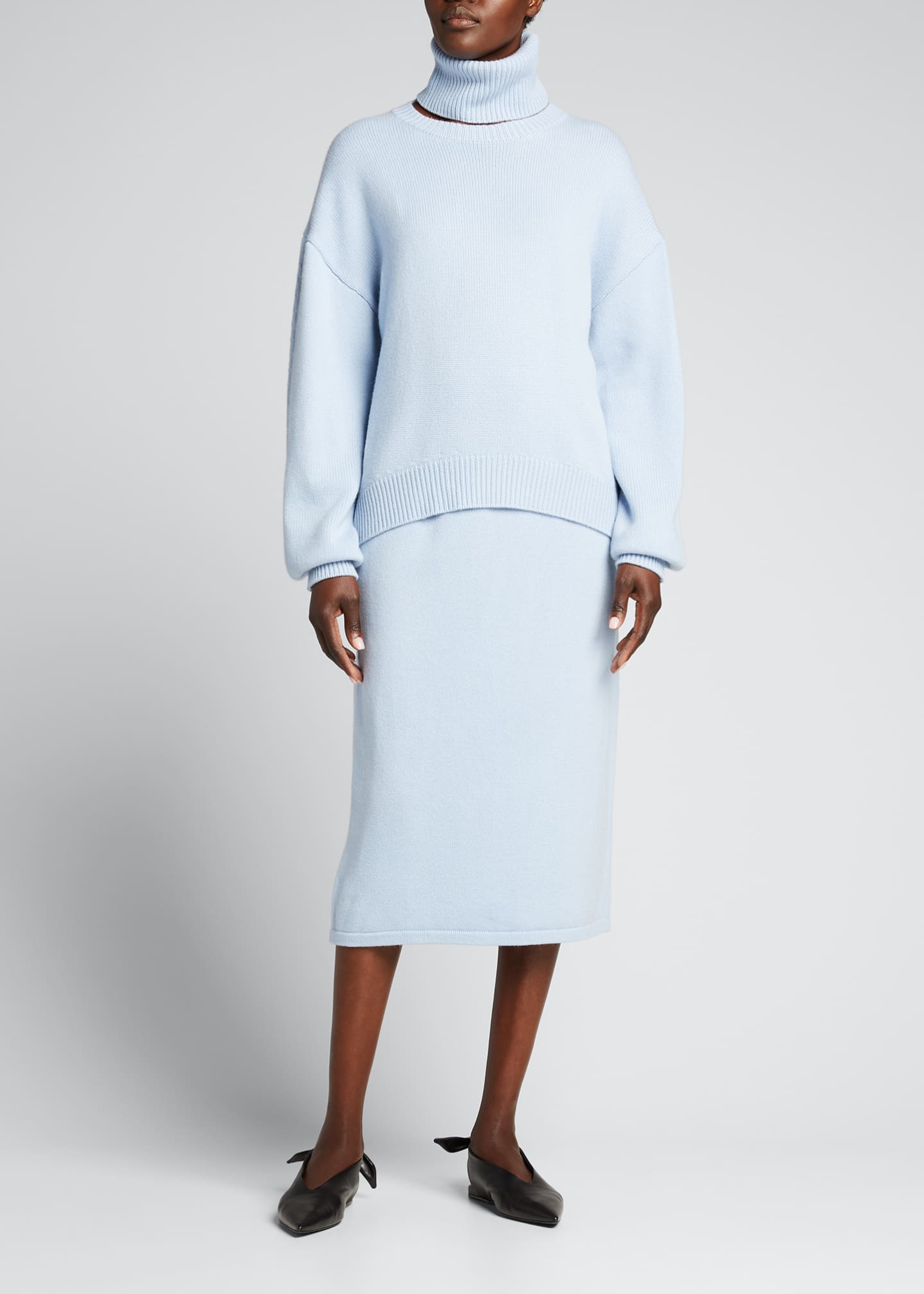 Tibi Cashmere Sweater Straight Pull-On Skirt - Bergdorf Goodman