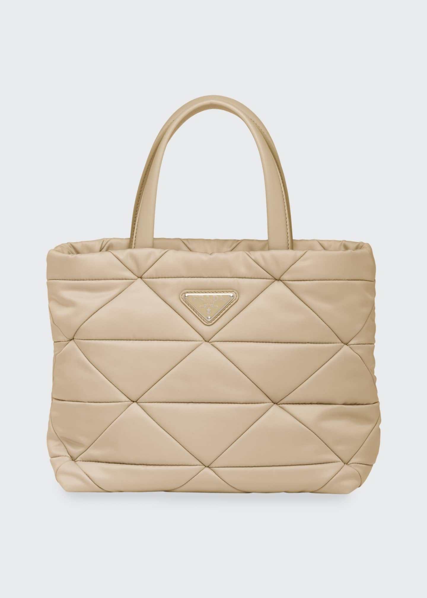 Prada Triangle Quilted Tote Bag w/ Shoulder Strap - Bergdorf Goodman