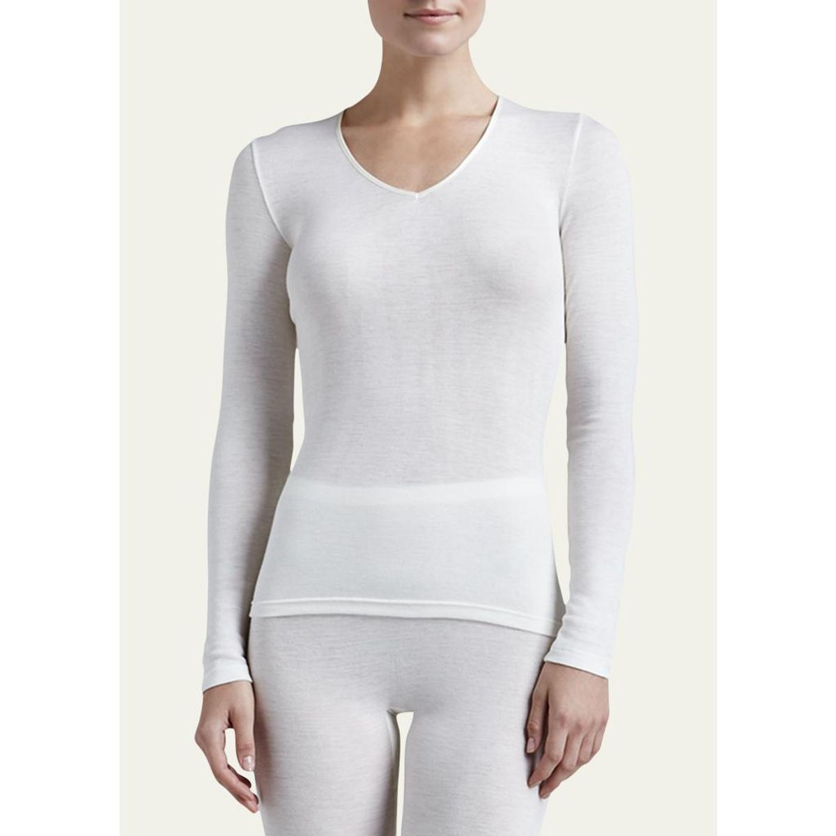 & Silk Blend V-Neck Top
