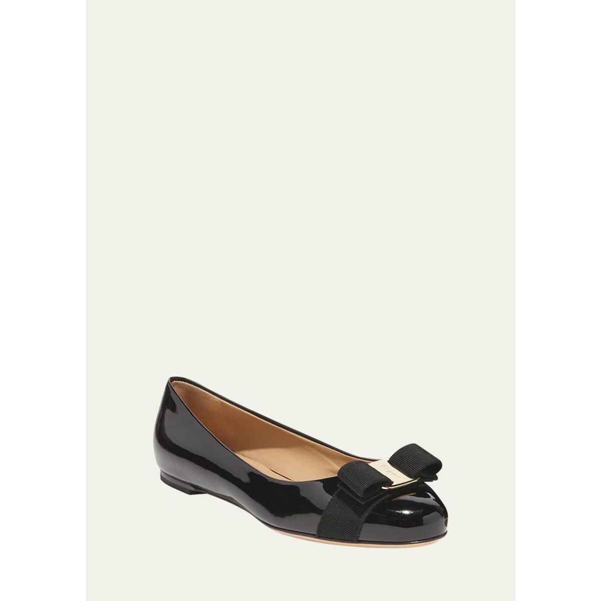 Varina Patent Leather Bow Ballerina Flats