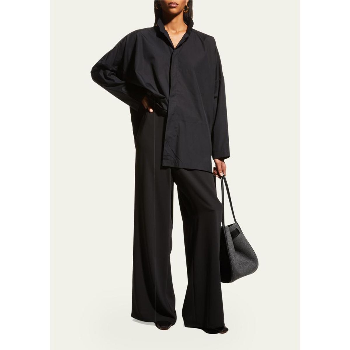 Wide Double Stand Collar Shirt